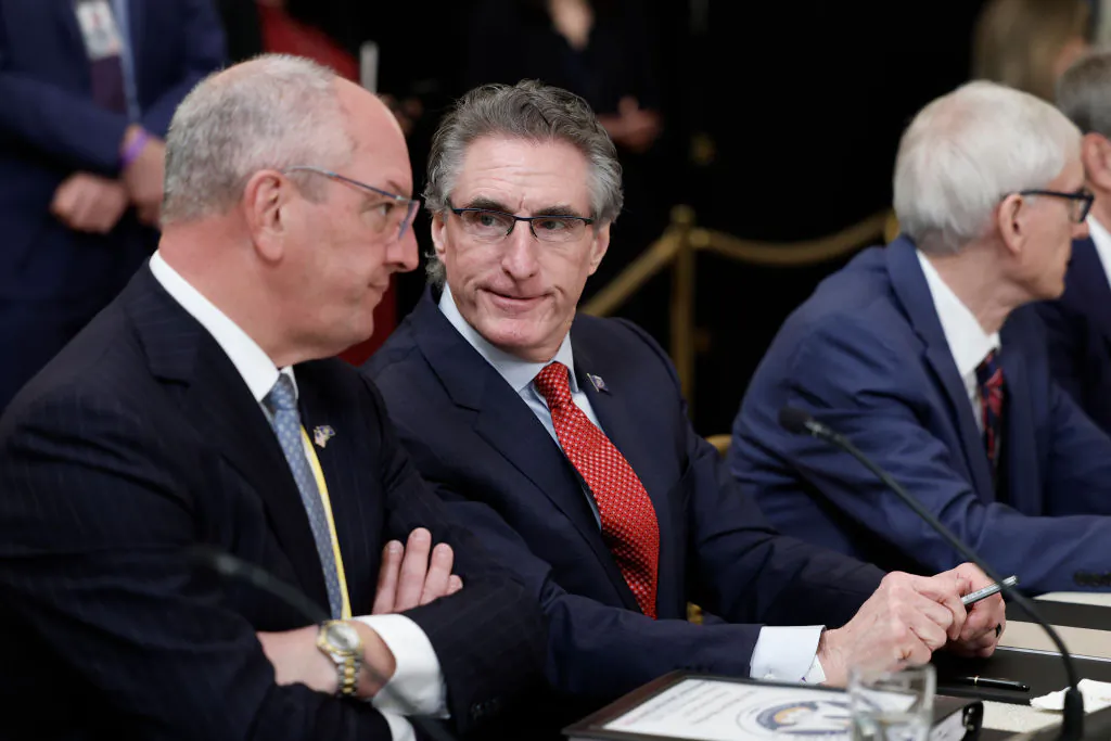 North Dakota Governor Doug Burgum (C) at a meeting in Washington D.C. on Feb. 10, 2023. (Photo by Anna Moneymaker/Getty Images)