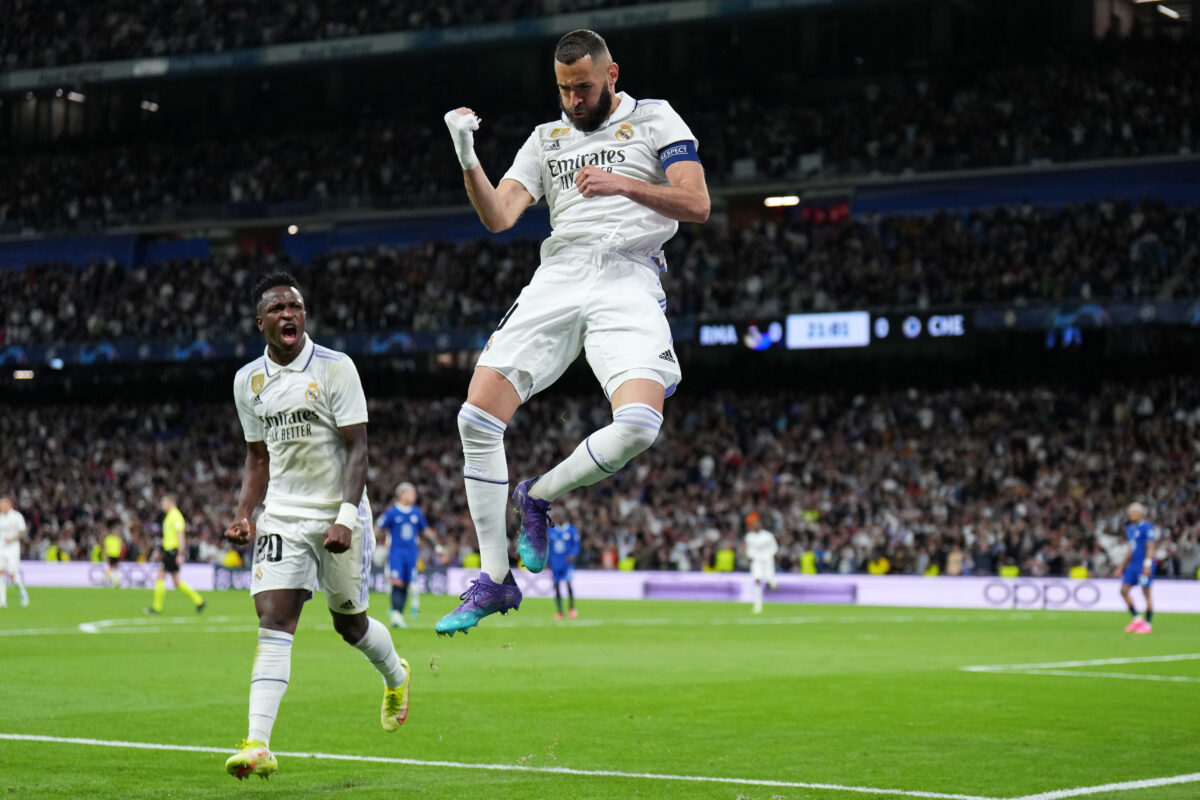 NextImg:Vinícius, Benzema Lead Real Madrid Past Chelsea 2–0 in Champions League