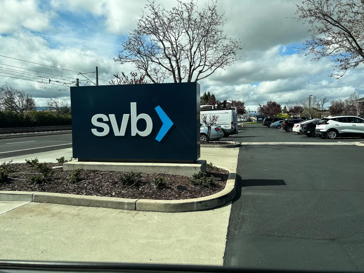 Silicon Valley Bank (SVB) headquarters in Santa Clara, Calif., on March 13, 2023. (Vivian Yin/The Epoch Times)