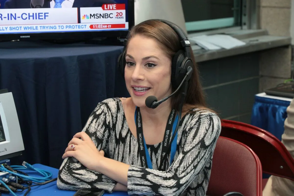 Ana Kasparian Producer of the Young Turks on SiriusXM Business News in Philadelphia, Pennsylvania, on July 27, 2016. (Donald Kravitz/Getty Images for SiriusXM)
