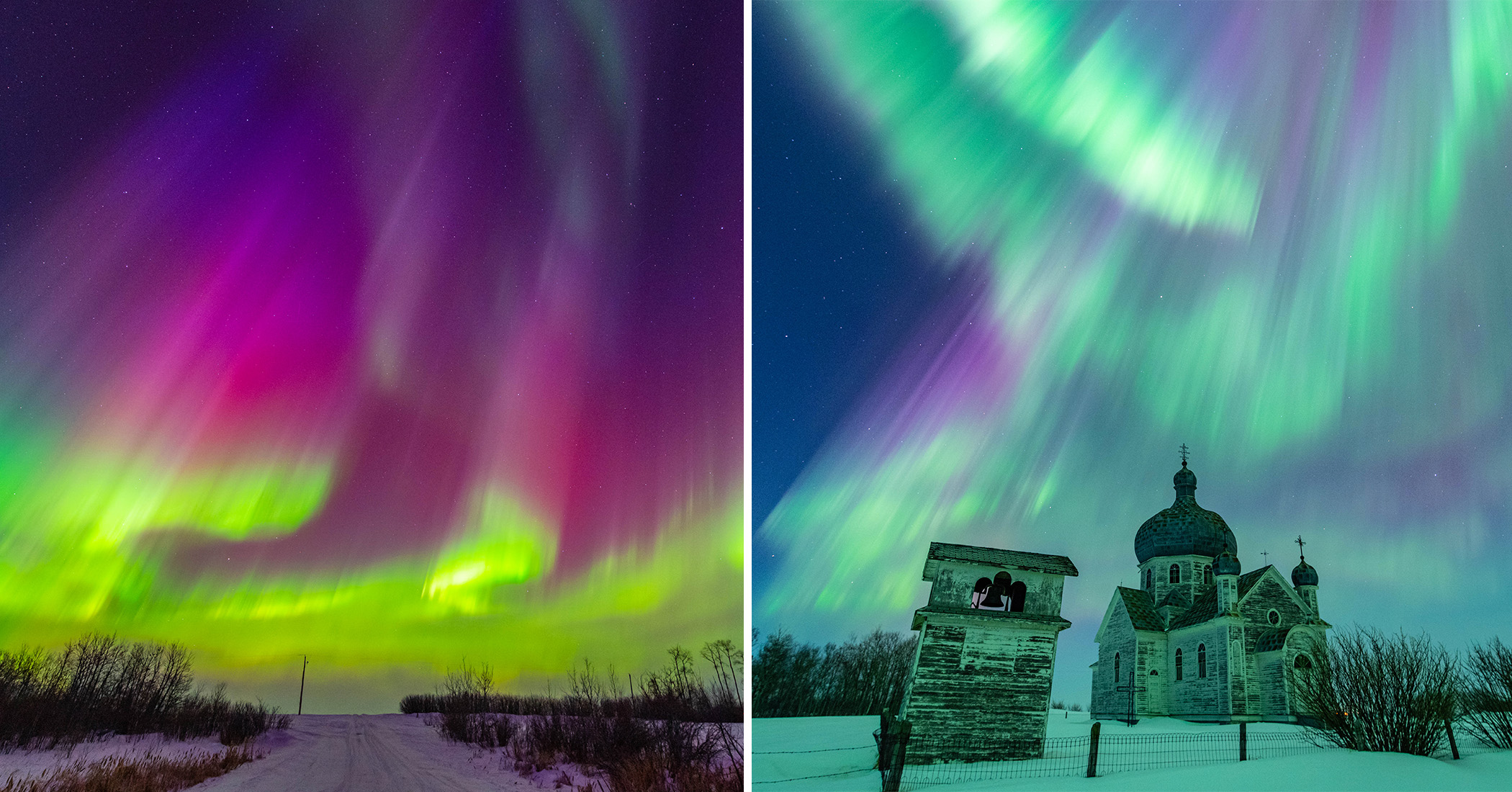 NextImg:PHOTOS: Storm chaser captures auroras during magnetic mayhem, bolts ripping through 'pancake' storm clouds