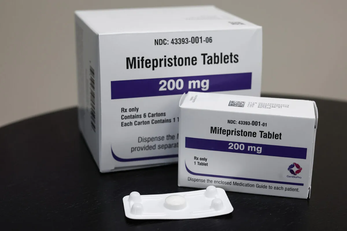 Mifepristone tablets are displayed in Rockville, Md., on April 13, 2023. (Anna Moneymaker/Getty Images)