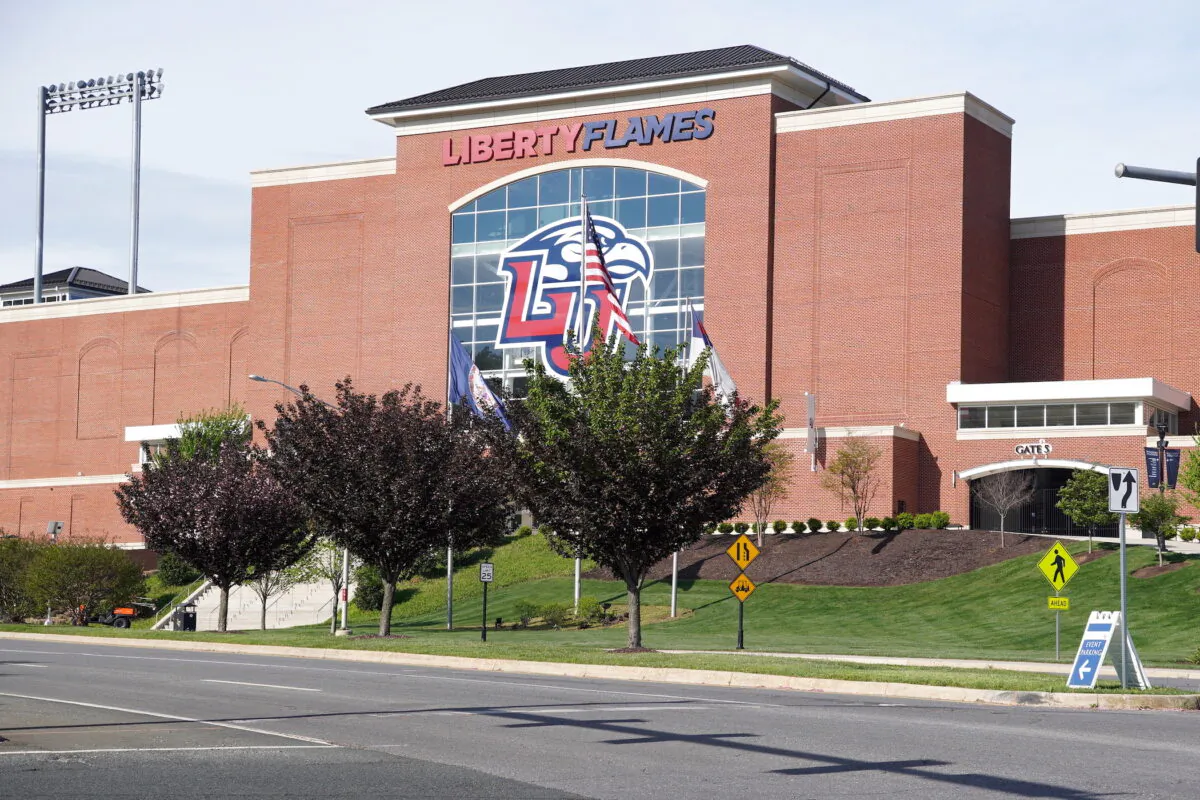 A view of the Liberty University campus in Lynchburg, Va., on Apr. 14, 2023. (Terri Wu/The Epoch Times)