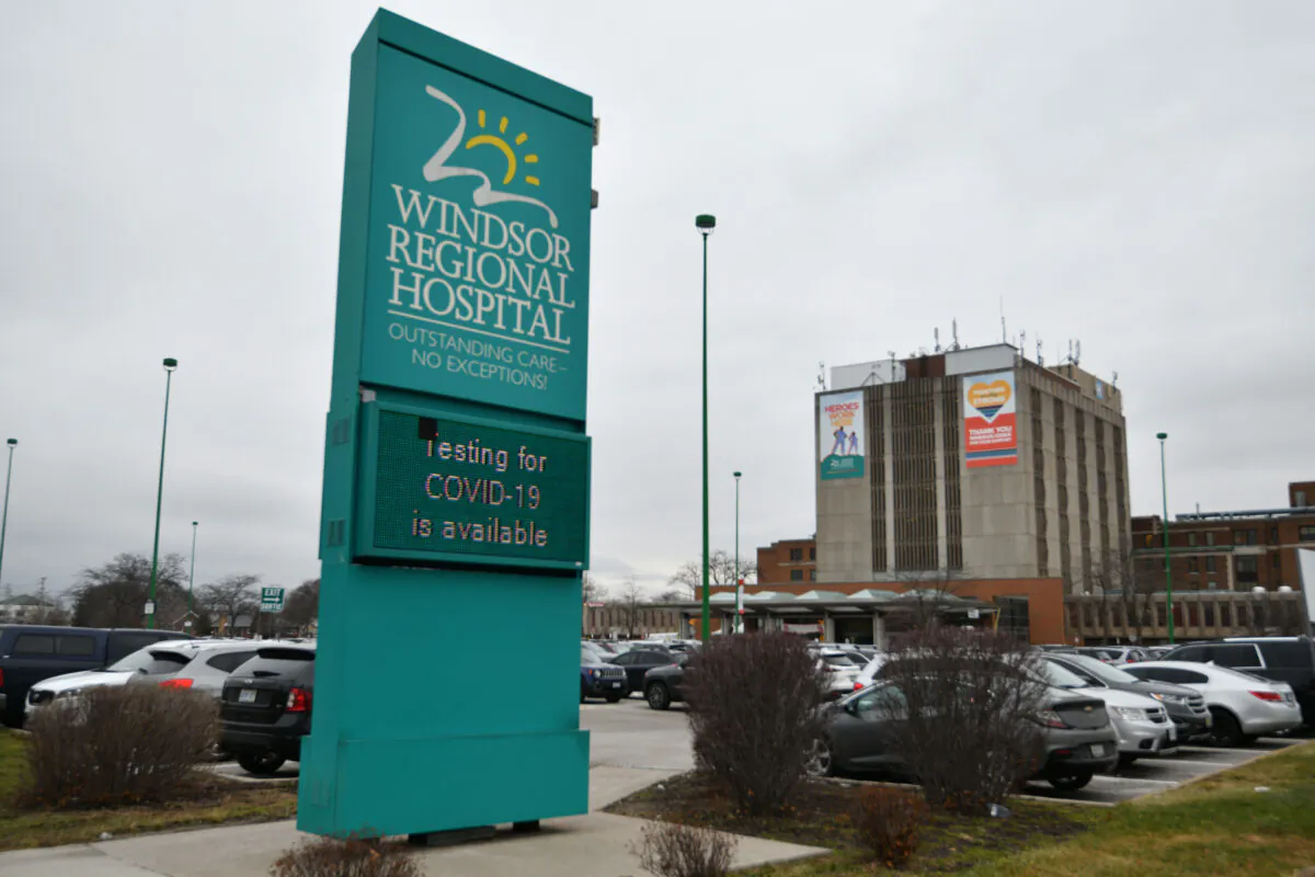The Windsor Regional Hospital is shown in Windsor, Ontario, Jan. 6, 2021. (The Canadian Press/Rob Gurdebeke)