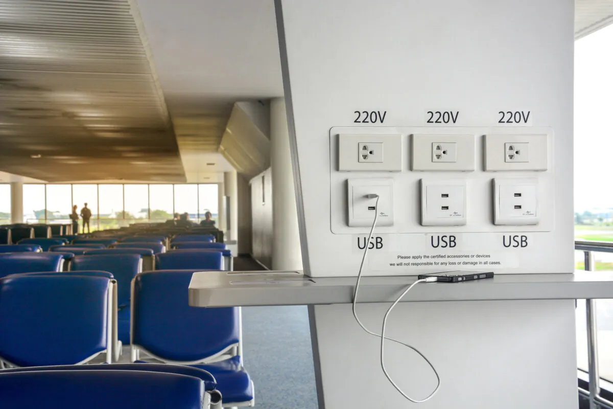 Free public charging stations have multiplied in recent years as operators of airports increase services to accommodate growing numbers of people in transit. (Rattanachai Mokngam/Dreamstime/TNS)