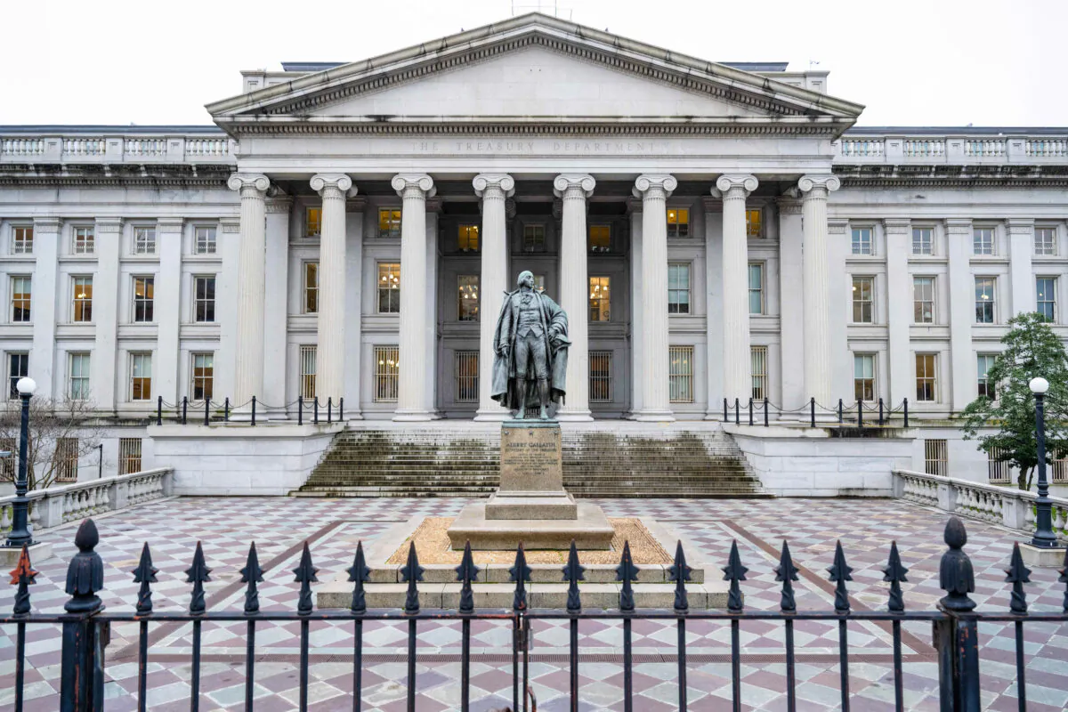 The Treasury Department building in Washington, on Jan. 19, 2023. (Saul Loeb/AFP via Getty Images)