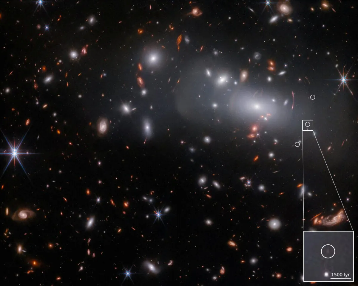 Using first-of-their-kind observations from the James Webb Space Telescope, researchers detected a unique galaxy highly compact but with star formation still at a rate similar to our much-larger Milky Way existing about 13.3 billion years ago that could help astronomers learn more about galaxies that were present relatively shortly after the Big Bang. (ESA/Webb, NASA & CSA, P. Kelly/Handout via Reuters)