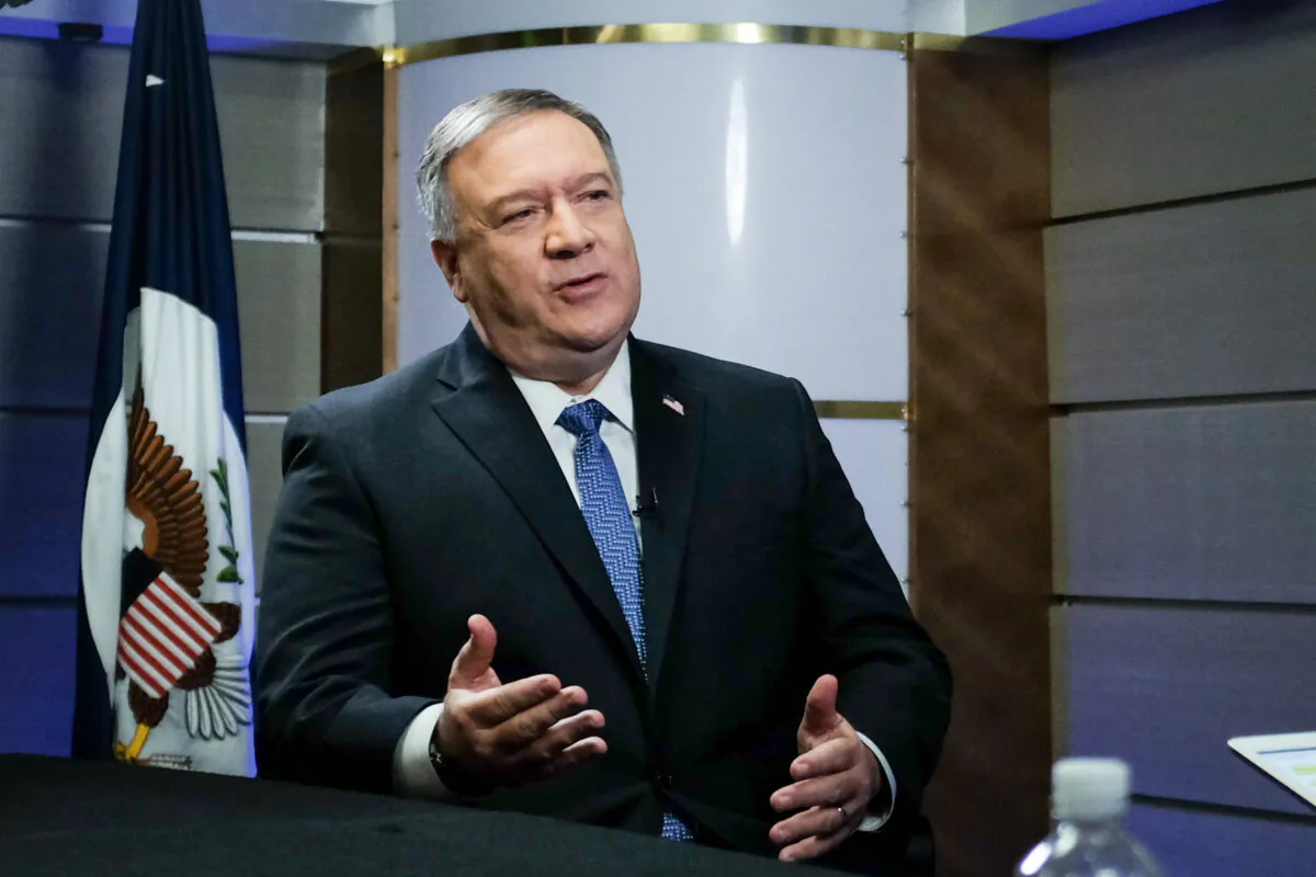 Then-Secretary of State Mike Pompeo at the State Department in Washington on Jan. 4, 2021. (Charlotte Cuthbertson/The Epoch Times)