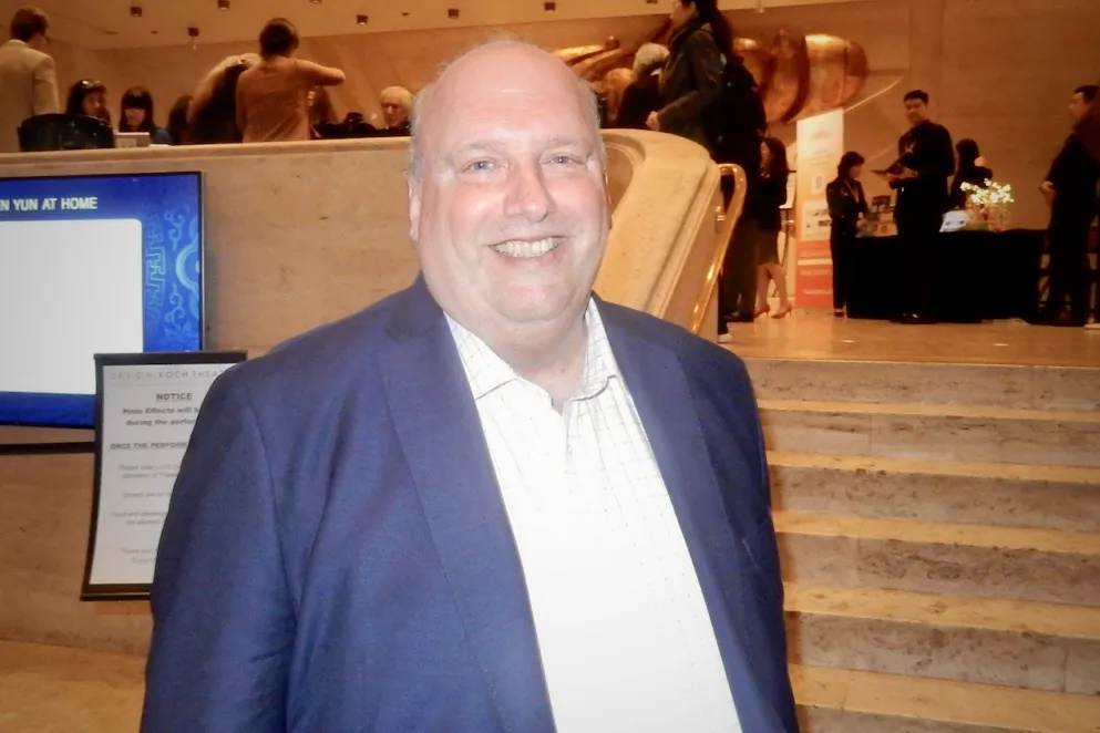 David Samuels enjoyed Shen Yun at Lincoln Center, in New York City, on the evening of April 15, 2023. (Weiyong Zhu/The Epoch Times)