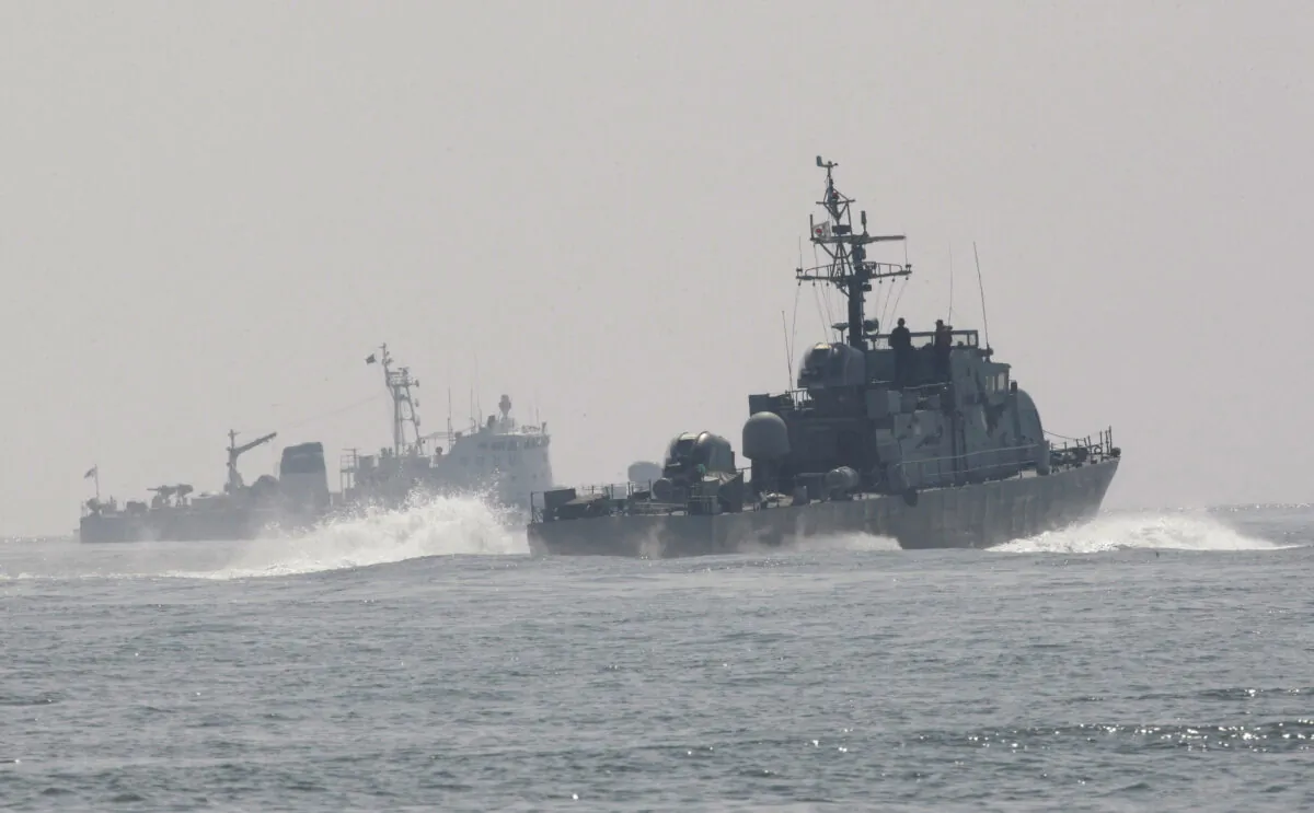 South Korean Navy's patrol ships near South Korea's Baekryeong island in a file photo. (Ahn Young-joon/AP Photo)