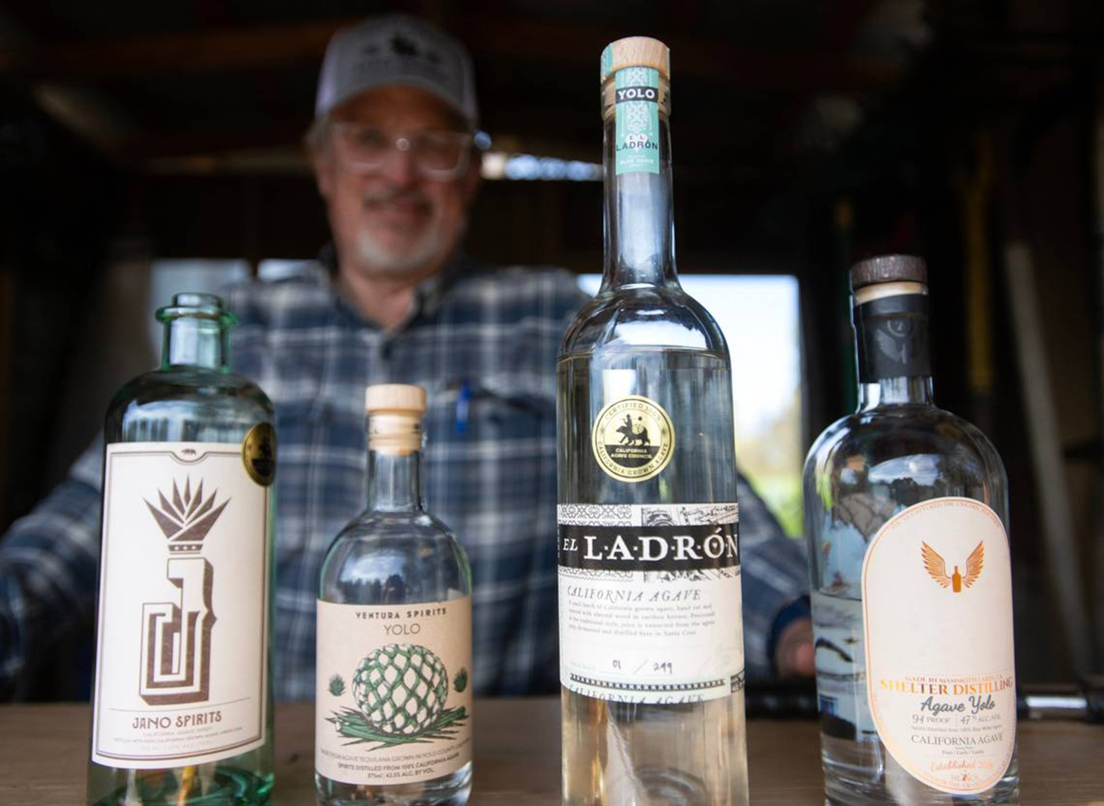 California Agave Council Director Craig Reynolds stands by to locally-grown agave spirits