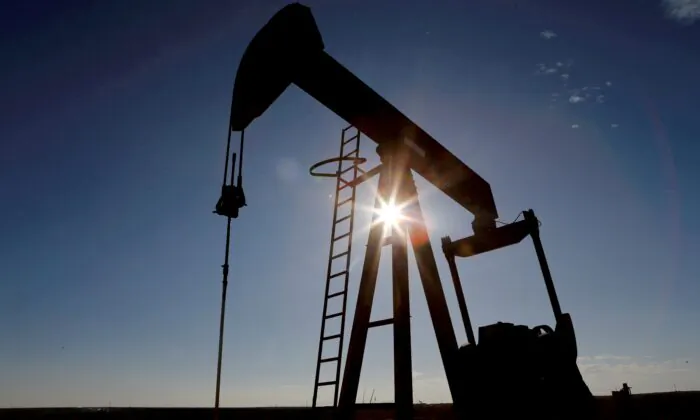 A crude oil pump jack in the Permian Basin in Loving County, Texas, on Nov. 22, 2019. (Angus Mordant/Reuters)