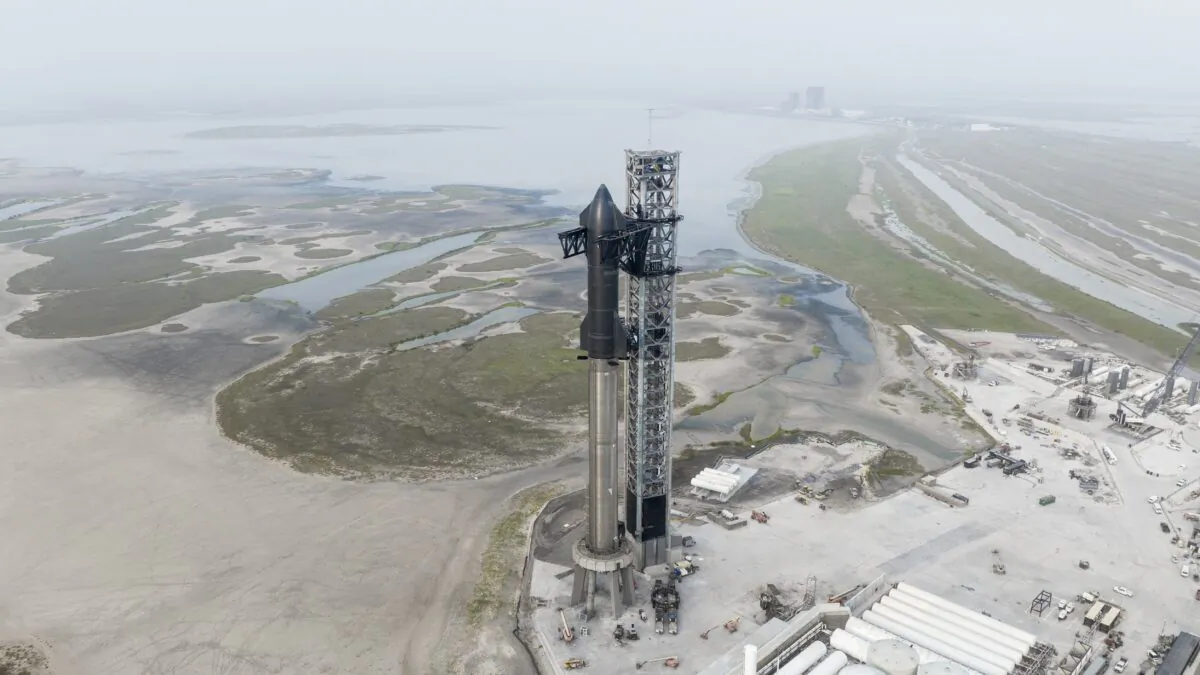 SpaceX's Starship rocket at the launch site in Boca Chica, Texas, in an undated photo. (SpaceX via AP)