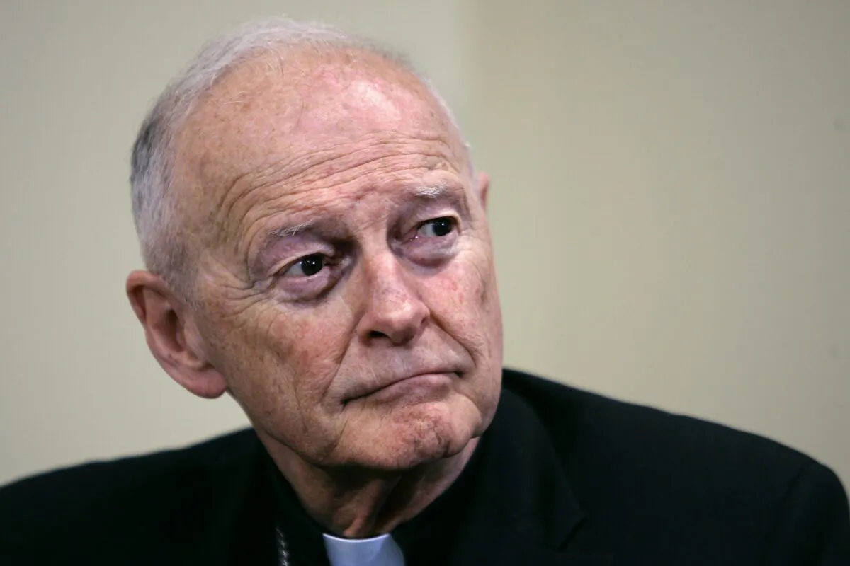 Former Washington Archbishop, Cardinal Theodore McCarrick, listens during a press conference in Washington on May 16, 2006. (J. Scott Applewhite/AP Photo)