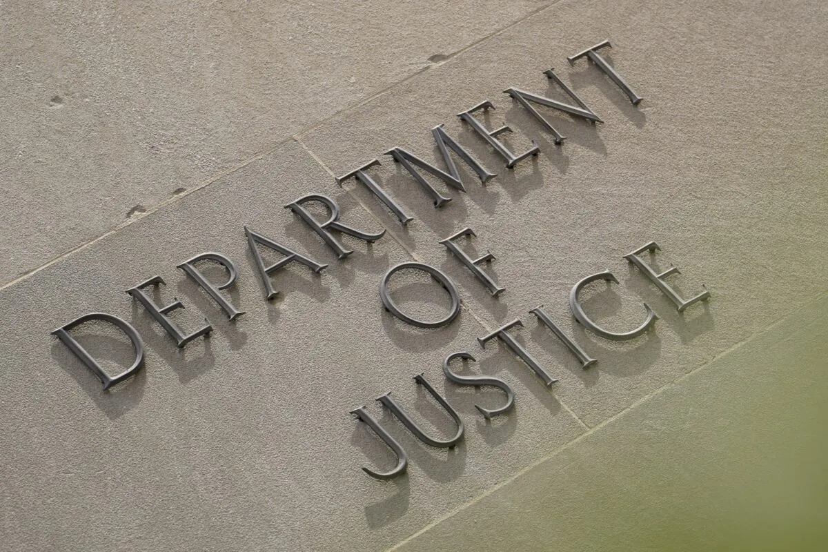 The U.S. Department of Justice building in Washington on March 28, 2023. (Madalina Vasiliu/The Epoch Times)