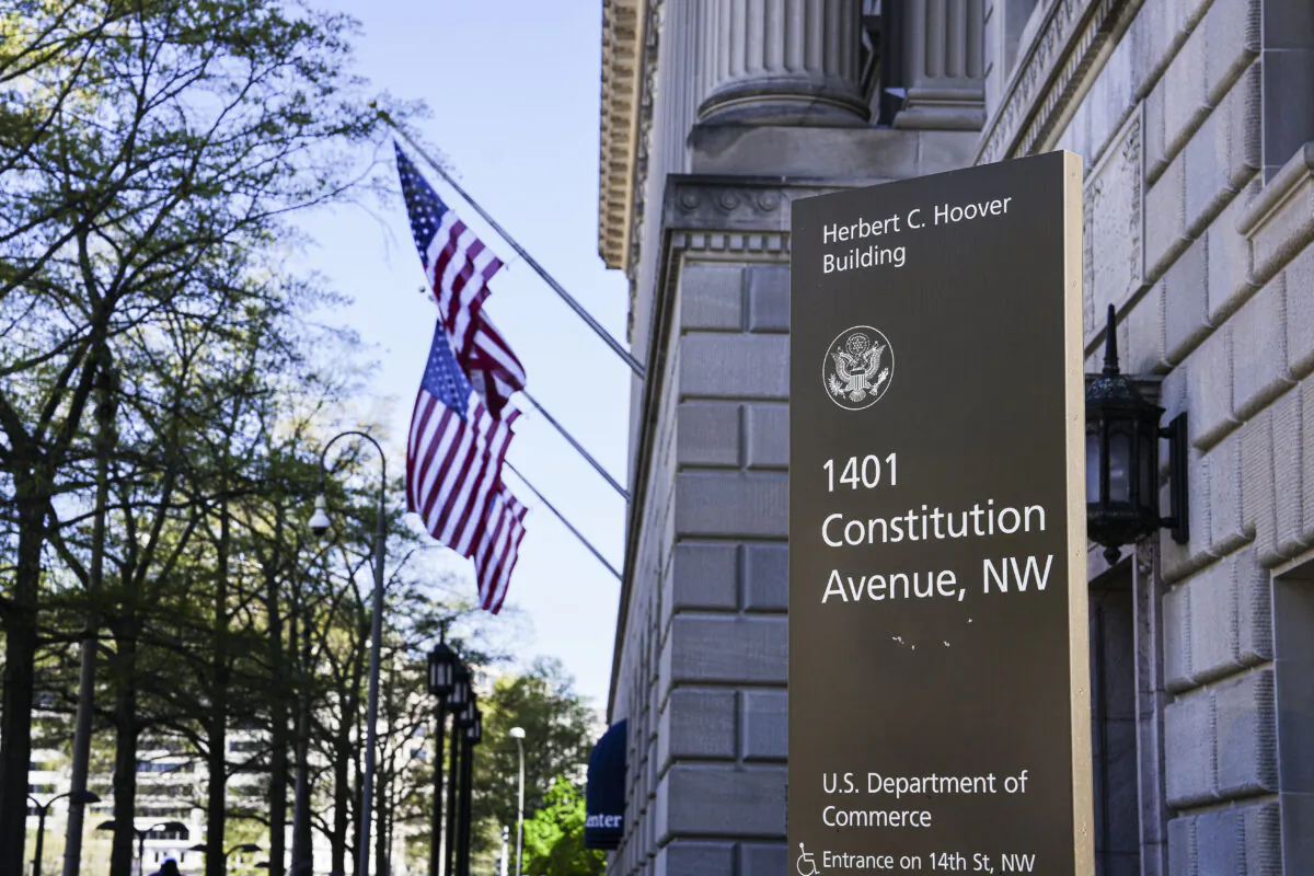 The Department of Commerce building in Washington on April 10, 2023. (Madalina Vasiliu/The Epoch Times)