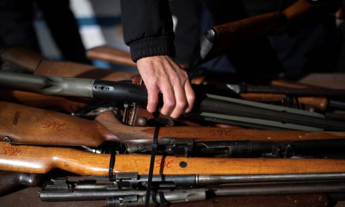 Firearms in Houston, Texas, on February 18, 2023. (Mark Felix/AFP via Getty Images)