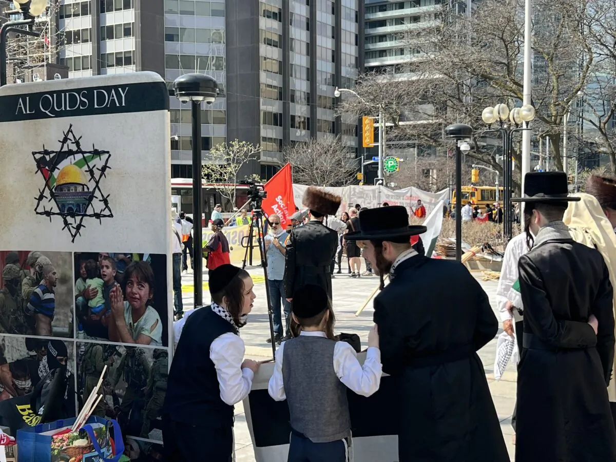 A protest for Al-Quds Day during Ramadan was held in downtown Toronto on April 15, 2023. (Courtesy of Caryma Sa’d)