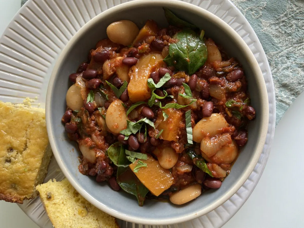 This bean and vegetable stew reheats beautifully, so don’t worry if you have leftovers. (JeanMarie Brownson/TNS)