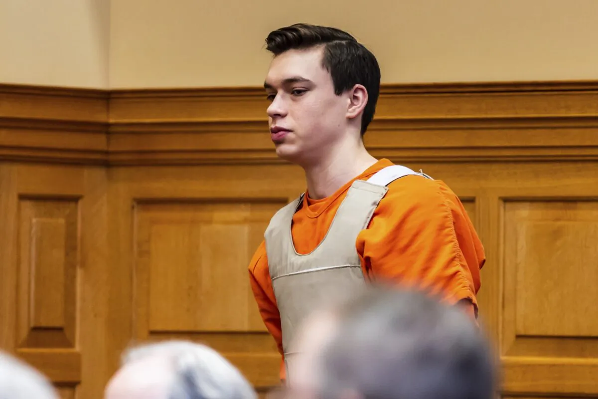 Willard Miller is led into a courtroom in Fairfield, Iowa on March 29, 2023. (Kyle Ocker/Pool/The Ottumwa Courier via AP)
