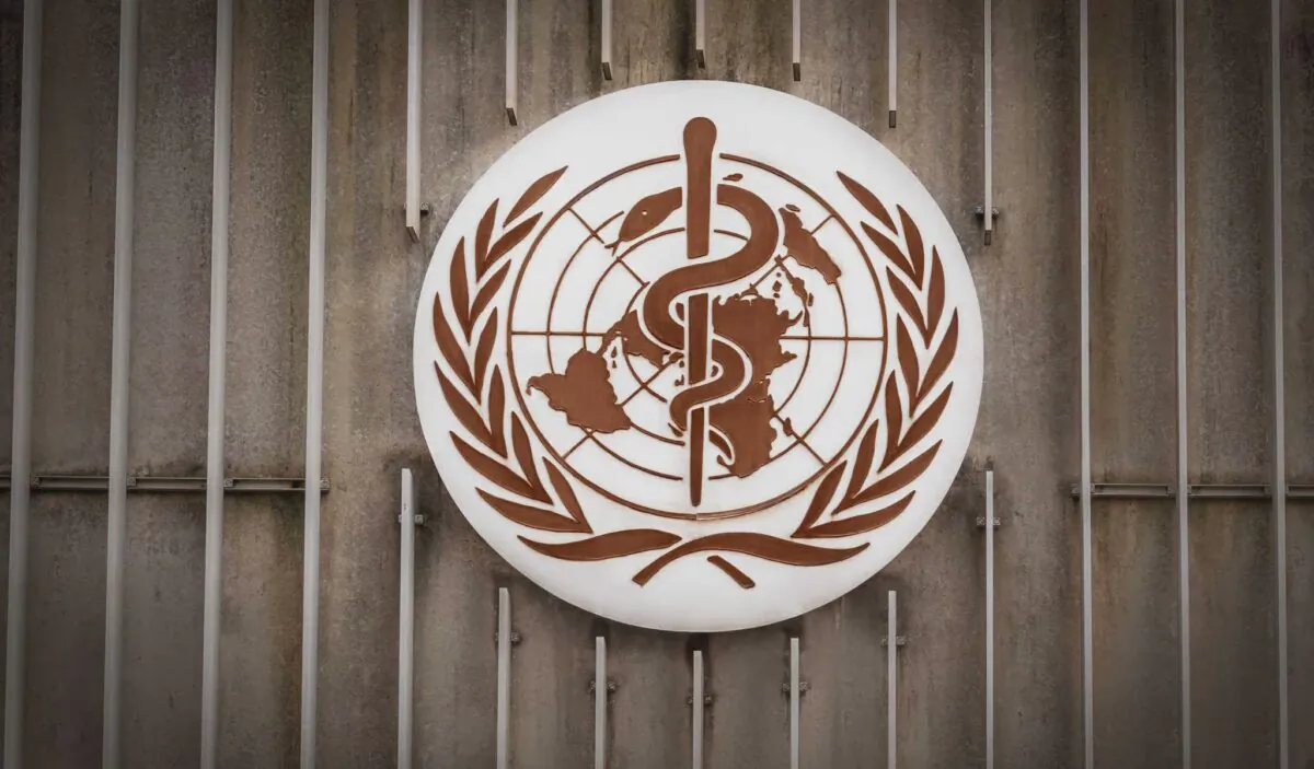 The logo of the World Health Organization (WHO) is seen in Geneva on Dec. 3, 2019. (Diego Grandi/Shutterstock)