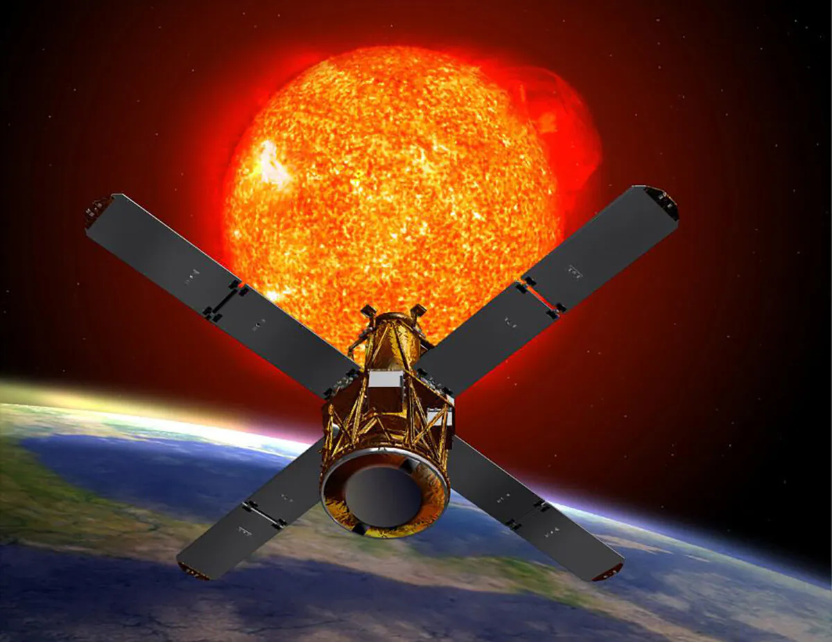 The RHESSI (Reuven Ramaty High Energy Solar Spectroscopic Imager) solar observation satellite. (NASA via AP)