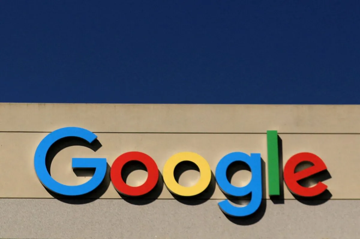 The Google logo is pictured atop an office building in Irvine, Calif., on Aug. 7, 2017. (Mike Blake/Reuters)