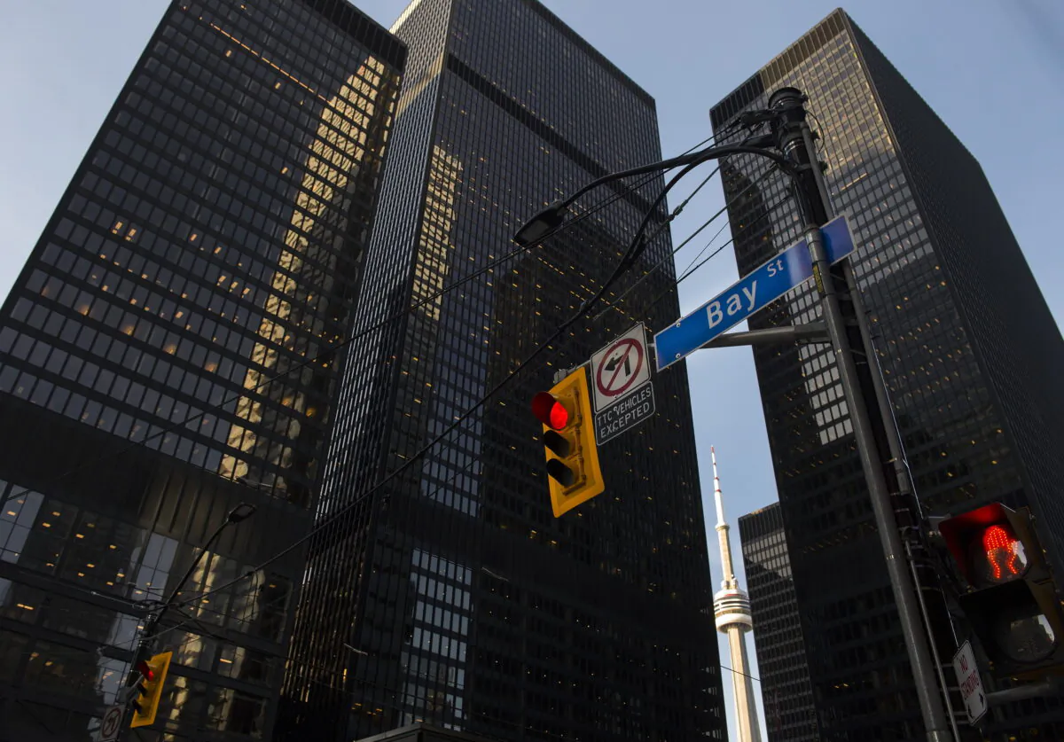 Bay Street in Canada's financial district in Toronto in a file photo. (The Canadian Press/Nathan Denette)
