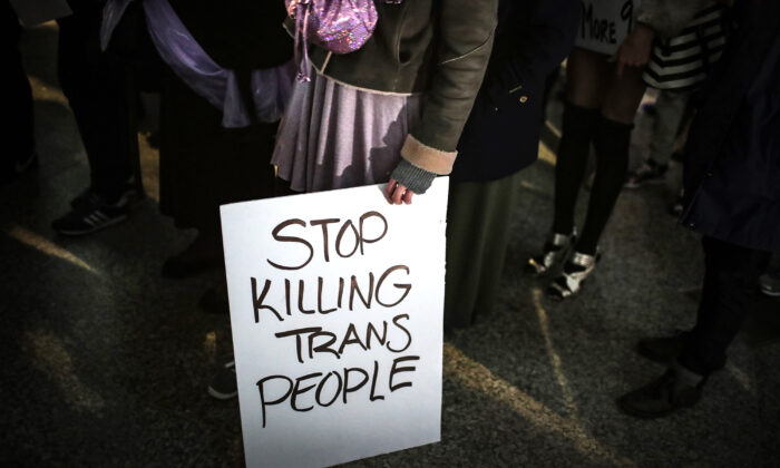 Pro-transgender protesters in Chicago on March 3, 2017. (Scott Olson/Getty Images)