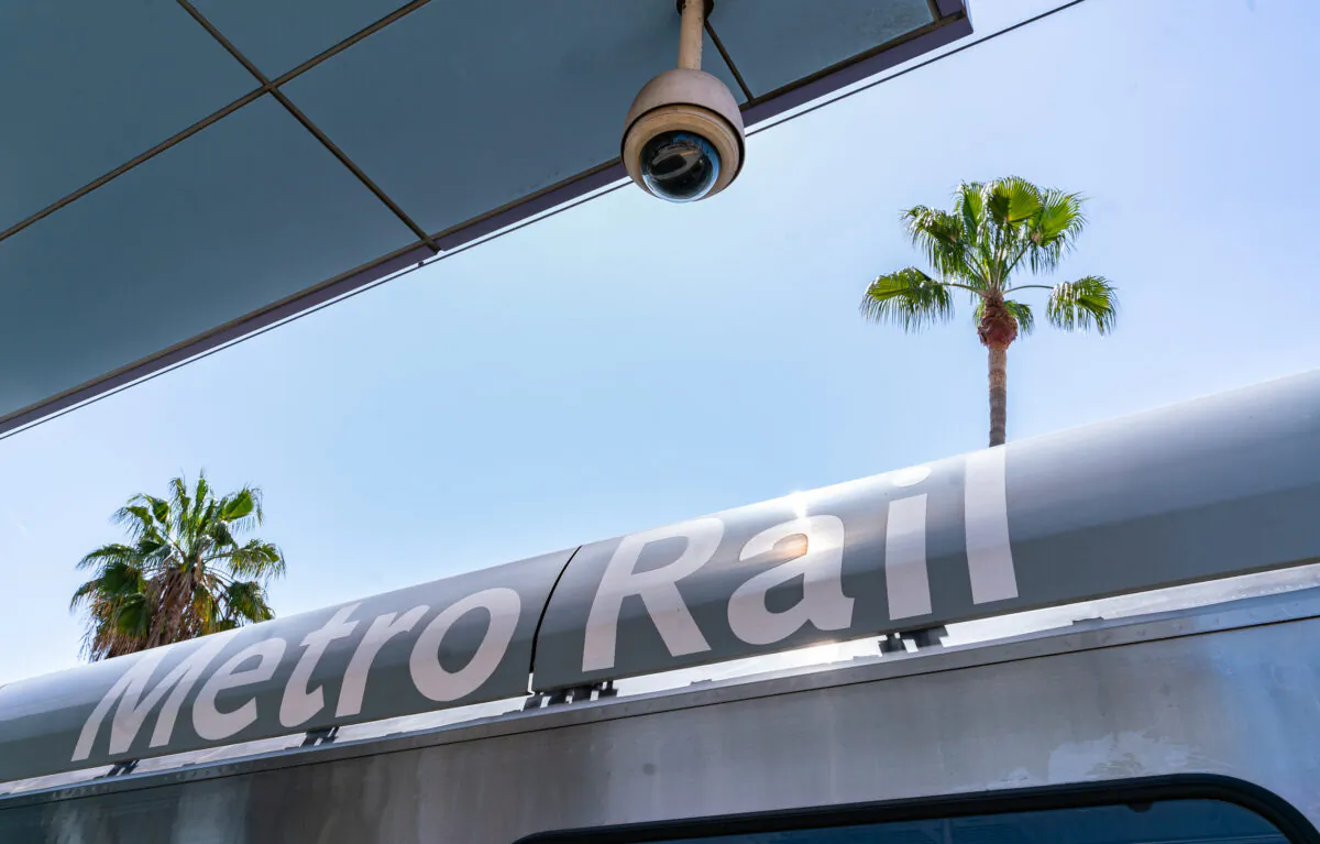 The Los Angeles Metro line transit system in Los Angeles on April 19, 2023. (John Fredricks/The Epoch Times)
