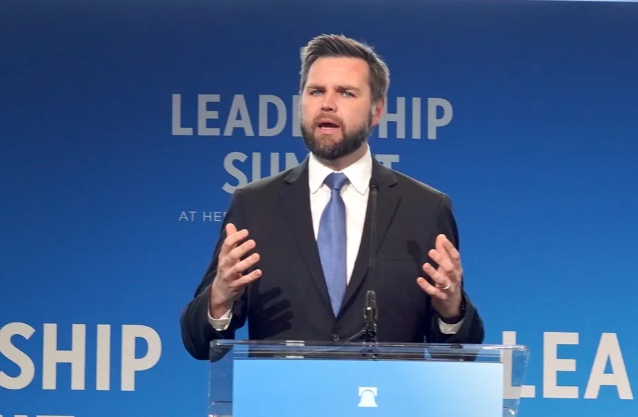 Sen. JD Vance (R-Ohio) speaks at the Heritage Foundation's Leadership Summit in National Harbor, Md., on Apr. 20, 2023. (Terri Wu/The Epoch Times)