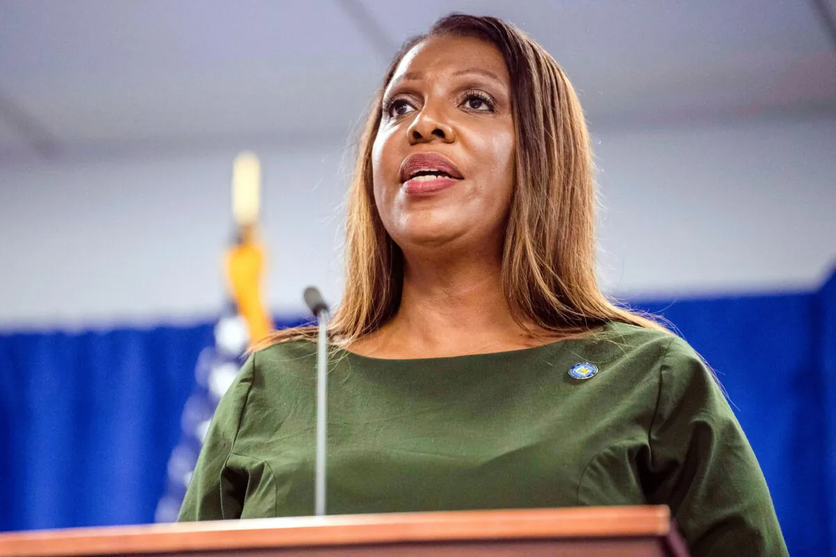 FILE — New York Attorney General Letitia James speaks during a press conference, Sept. 21, 2022, in New York. Embattled electronic cigarette-maker Juul Labs Inc. will pay $462-million to six states and the District of Columbia, marking the largest settlement the company has reached so far for its role in the youth vaping surge, James said Wednesday, April 12, 2023. (AP Photo/Brittainy Newman, File)