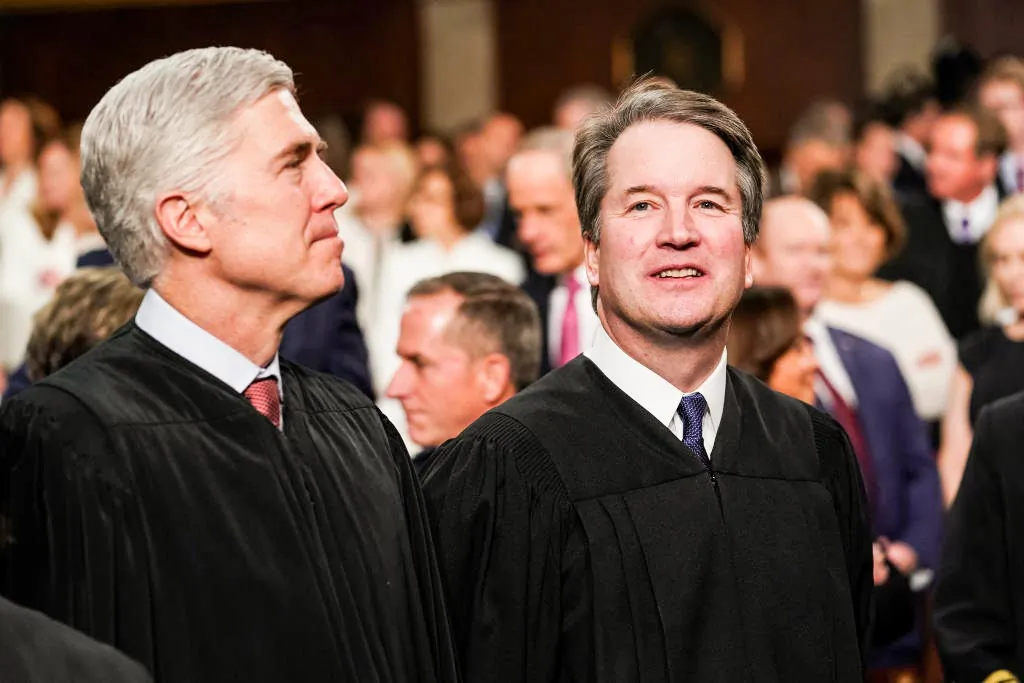 Supreme Court Justices Neil Gorsuch and Brett Kavanaugh attend the State of the Union address in the chamber of the U.S. House of Representatives at the U.S. Capitol Building in Washington, on Feb. 5, 2019. (Doug Mills-Pool/Getty Images)