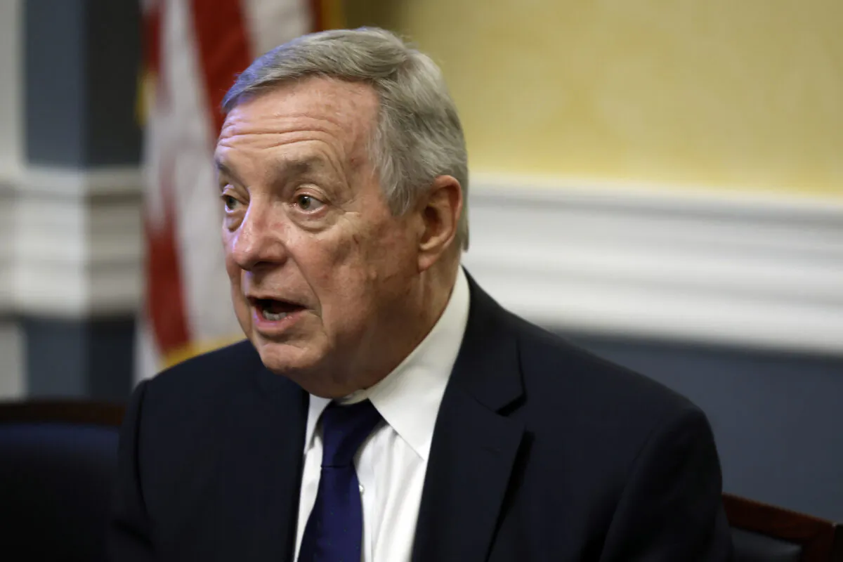 U.S. Senate Majority Whip Dick Durbin (D-Ill.) in Washington on April 18, 2023. (Anna Moneymaker/Getty Images)