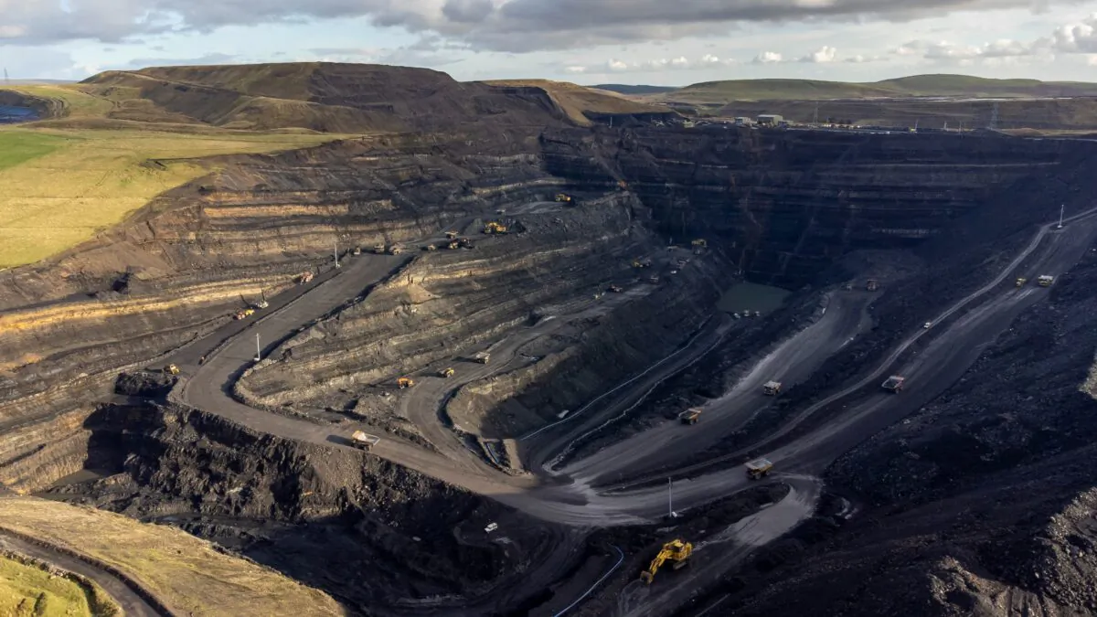 An aerial view at a coal mine in Merthyr Tydfil, Wales, on Nov. 1, 2021. (Matthew Horwood/Getty Images)