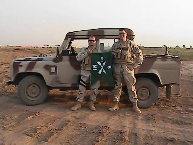 Then-Captain Charles Faint (right) and Master Sergeant Will Rinehart, Iraq 2004. (Courtesy of Charles Faint)