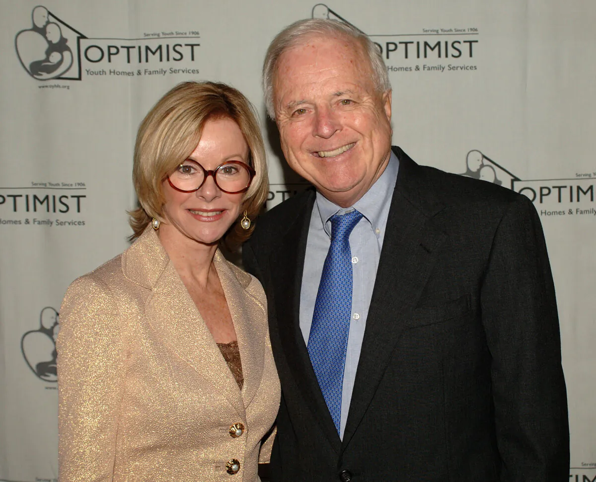 Nancy Daly (L) and former Los Angeles Mayor Richard Riordan (R) pose at the Optimist Youth Homes and Family Services (OYHFS) Mentor Awards at the Millennium Biltmore Hotel in Los Angeles, on Oct. 26, 2005. (Stephen Shugerman/Getty Images for OYHFS)