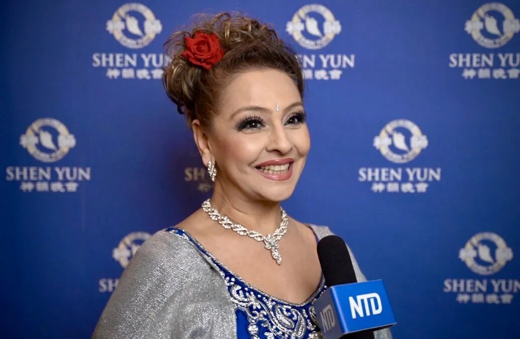 Honey Kalaria enjoyed Shen Yun at the Eventim Apollo, in London, the evening of April 20, 2023. (NTD)