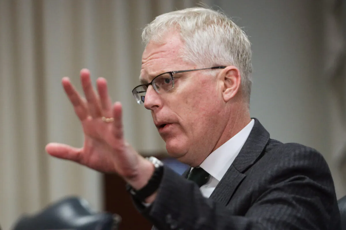Acting U.S. Secretary of Defense Christopher Miller speaks during a meeting at the Pentagon in Arlington, Va., on Nov. 13, 2020. (Alex Wong/Getty Images)