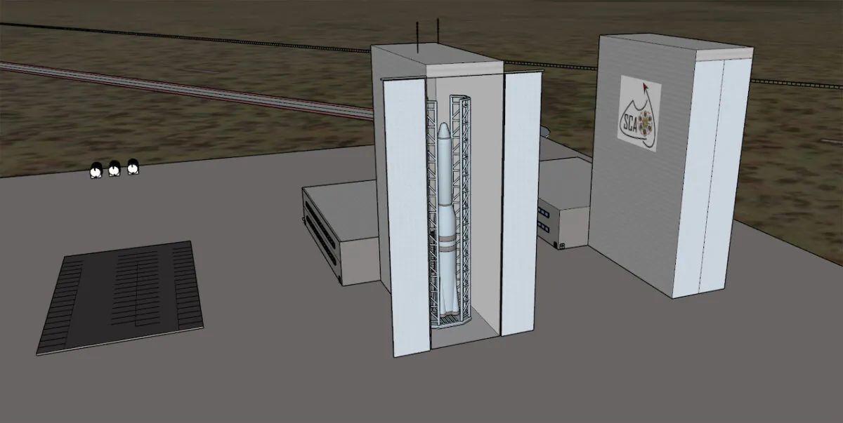 A supplied concept image obtained on April 21, 2023, of a new spaceport to be build near the far north Queensland town of Weipa. (AAP Image/Supplied by Space Centre Australia)