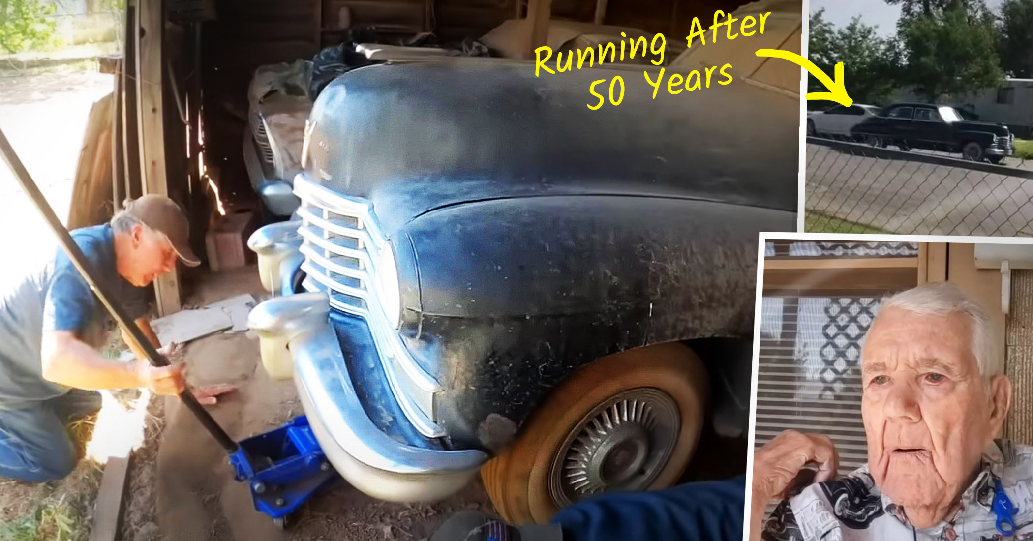 NextImg:Mechanic son fixes 102-year-old dad’s ’46 Cadillac that hadn’t run in 50 years for one last drive
