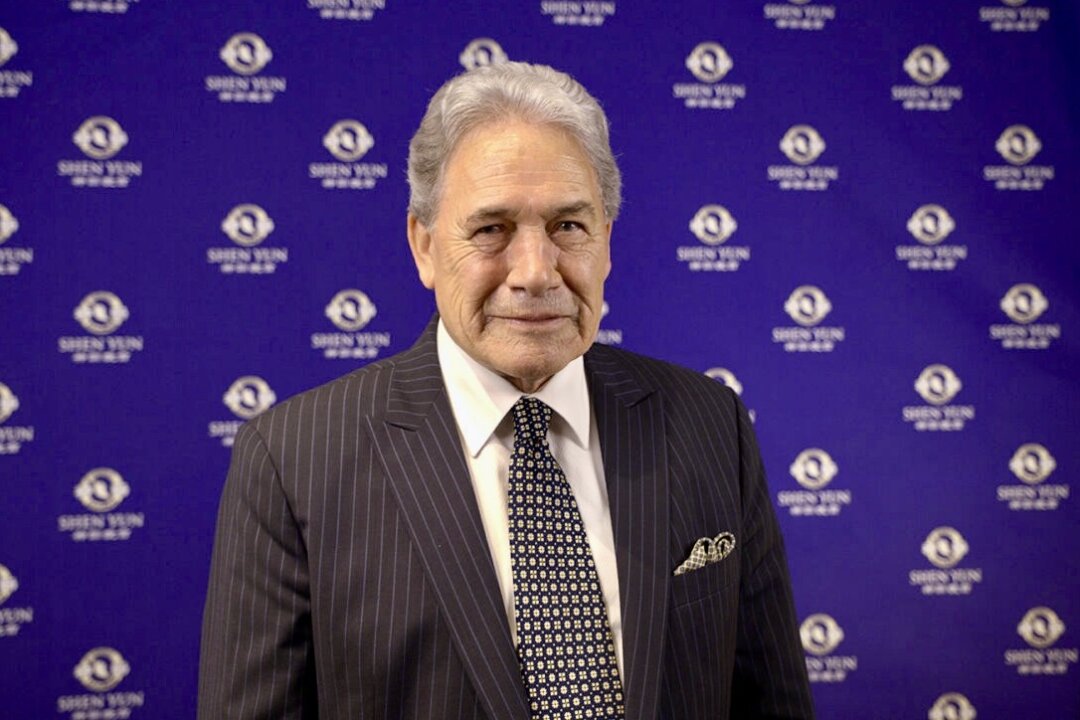 Winston Peters, Leader of NZ First, at the Kiri Te Kanawa Theatre, in Auckland, on April 20, 2023. (NTD)