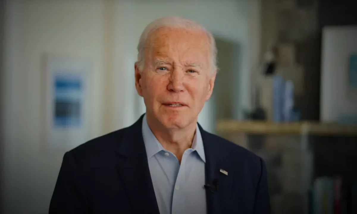 President Joe Biden in a video announcing he is seeking reelection in 2024. (Screenshot via The Epoch Times)