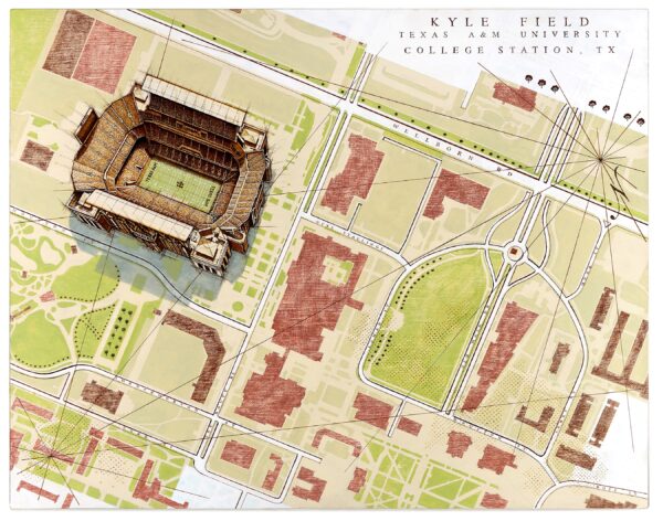 The Kyle Field map of Texas A&M by Christopher Alan Smith