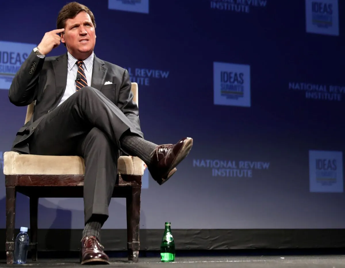 Fox News host Tucker Carlson discusses “Populism and the Right” during the National Review Institute's Ideas Summit at the Mandarin Oriental Hotel in Washington on March 29, 2019. (Chip Somodevilla/Getty Images)