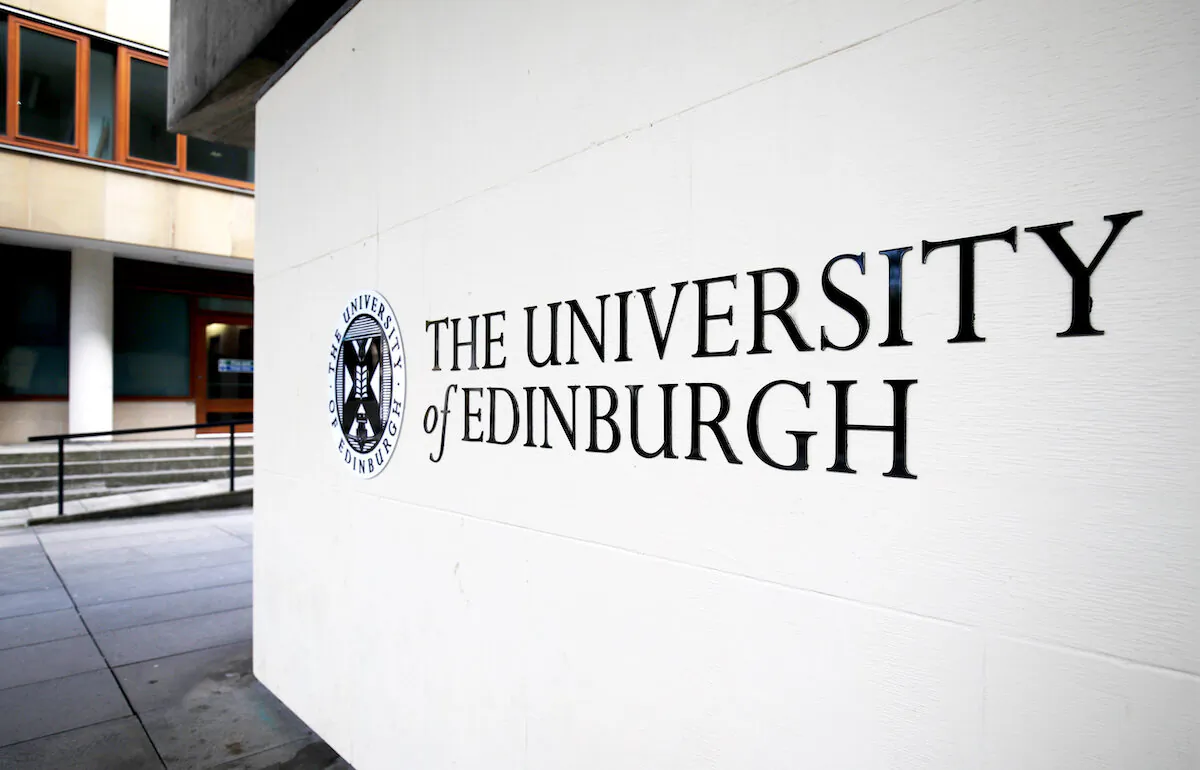 The University of Edinburgh sign on May 13, 2015. (PA Media)