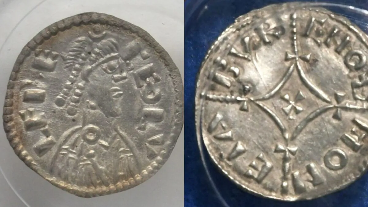 An undated image of two of the Viking coins that were found in the possession of Craig Best, who was convicted of conspiring to sell criminal property at a court in Durham, England, on April 27, 2023. (PA)