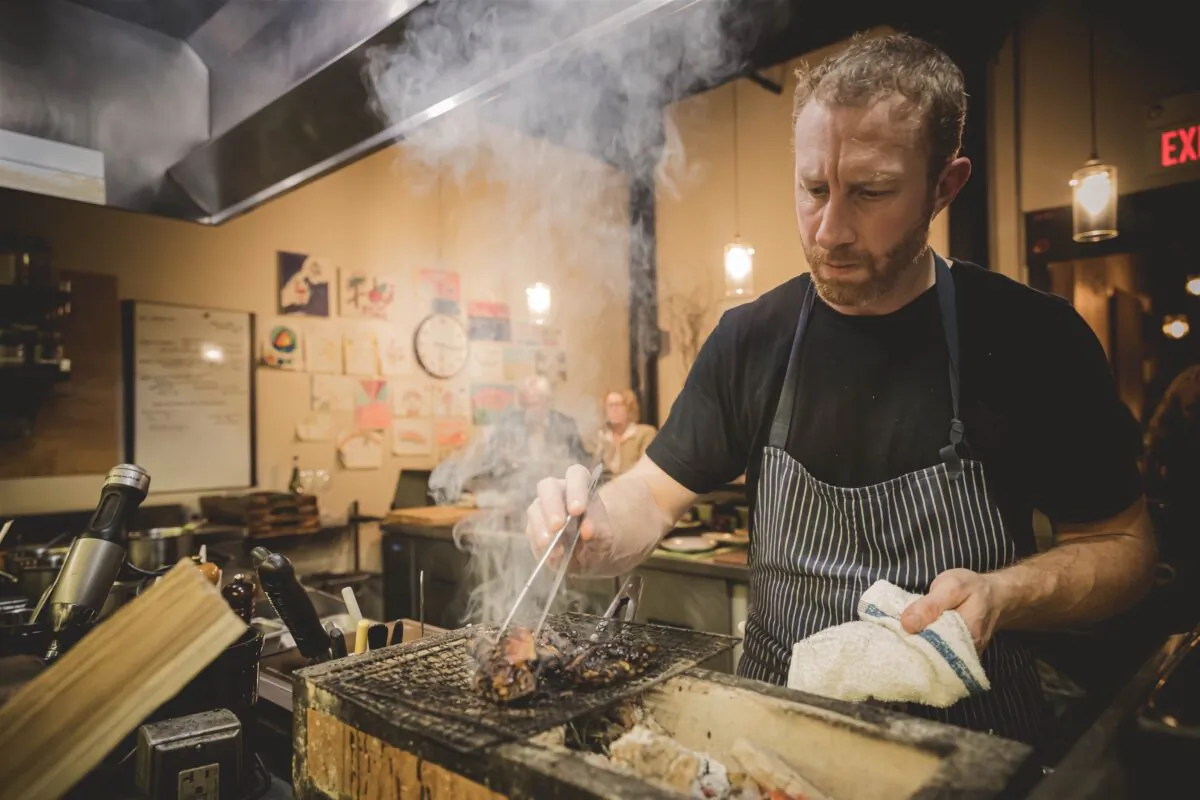 Evan Hennessey, chef and owner of Stages at One Washington in Dover, N.H. (Vinny Marino/Ethos and Able Creative)