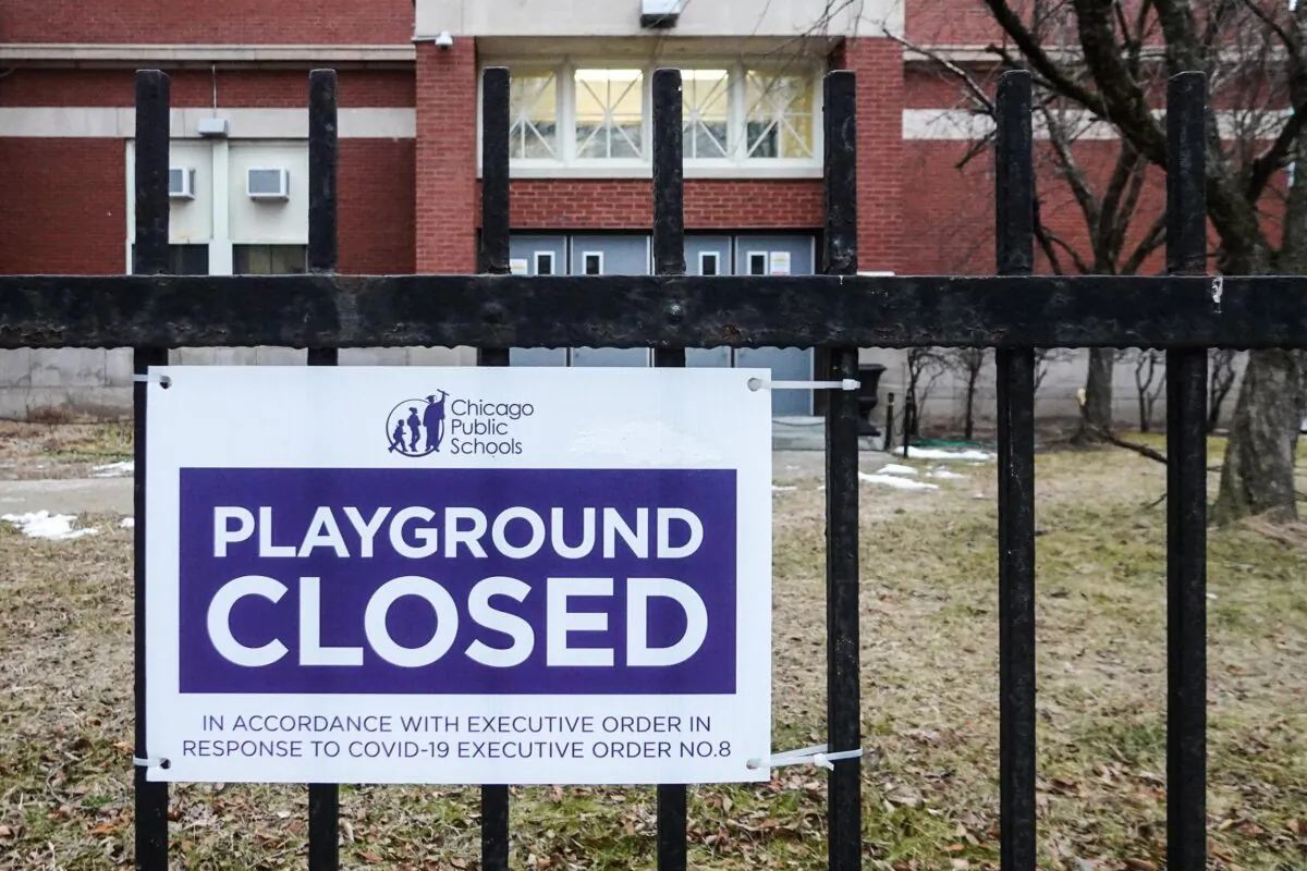Columbus Elementary School in Chicago on Jan. 25, 2021. (Scott Olson/Getty Images)