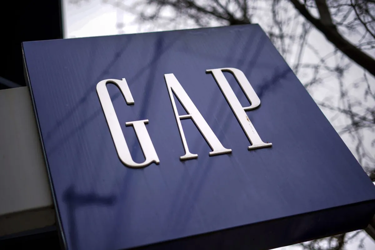 A sign for the GAP is seen on a storefront in Pittsburgh, Pa., on Jan. 12, 2022. (Gene J. Puskar/AP Photo)